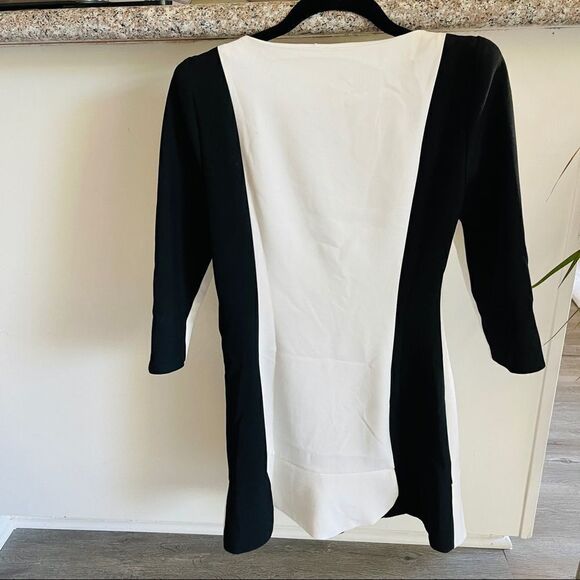 Zara Women's Size M Color Block Scalloped Jersey Dress - Picture 4 of 7